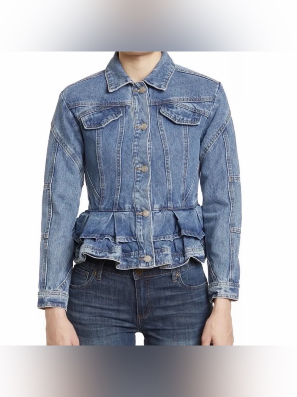 Azale Wang Denim Jacket Size XL